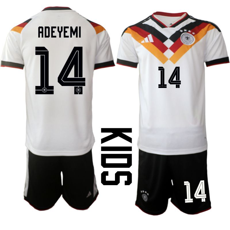 Youth 2026 World Cup National Team Germany home white #14 Soccer Jersey->youth soccer jersey->Youth Jersey